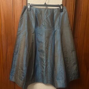 Talbots Blue A-Line 100% silk Midi Skirt